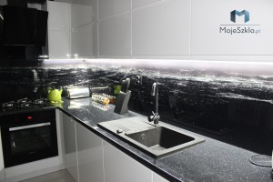 Panele Szklane Szkło Hartowane Na Sciane Grafika Szkle Kuchnia Iwanowice Miasto Noca