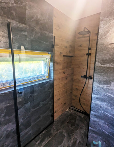 Drzwi Prysznicowe Czarne Z Montazem