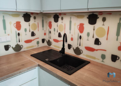 Panel Szklany Grafika Wzor Kuchenny