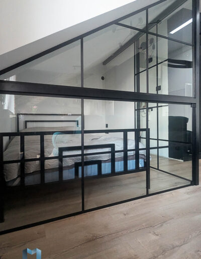 Sciana Szklana Do Sypialni Ze Skosem Loft