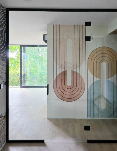 Szklana Sciana Z Drzwiami