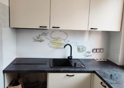 Szklany Panel Czajnik Z Filizanka