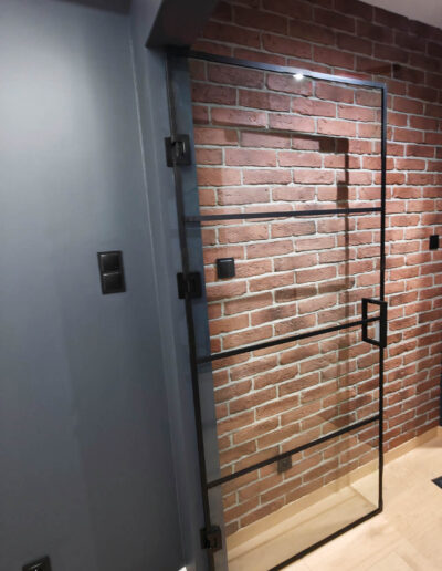 Drzwi Loftowe Czarne Szklane