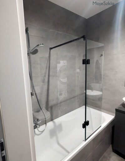 Parawan Na Wanne Składany Czarny​